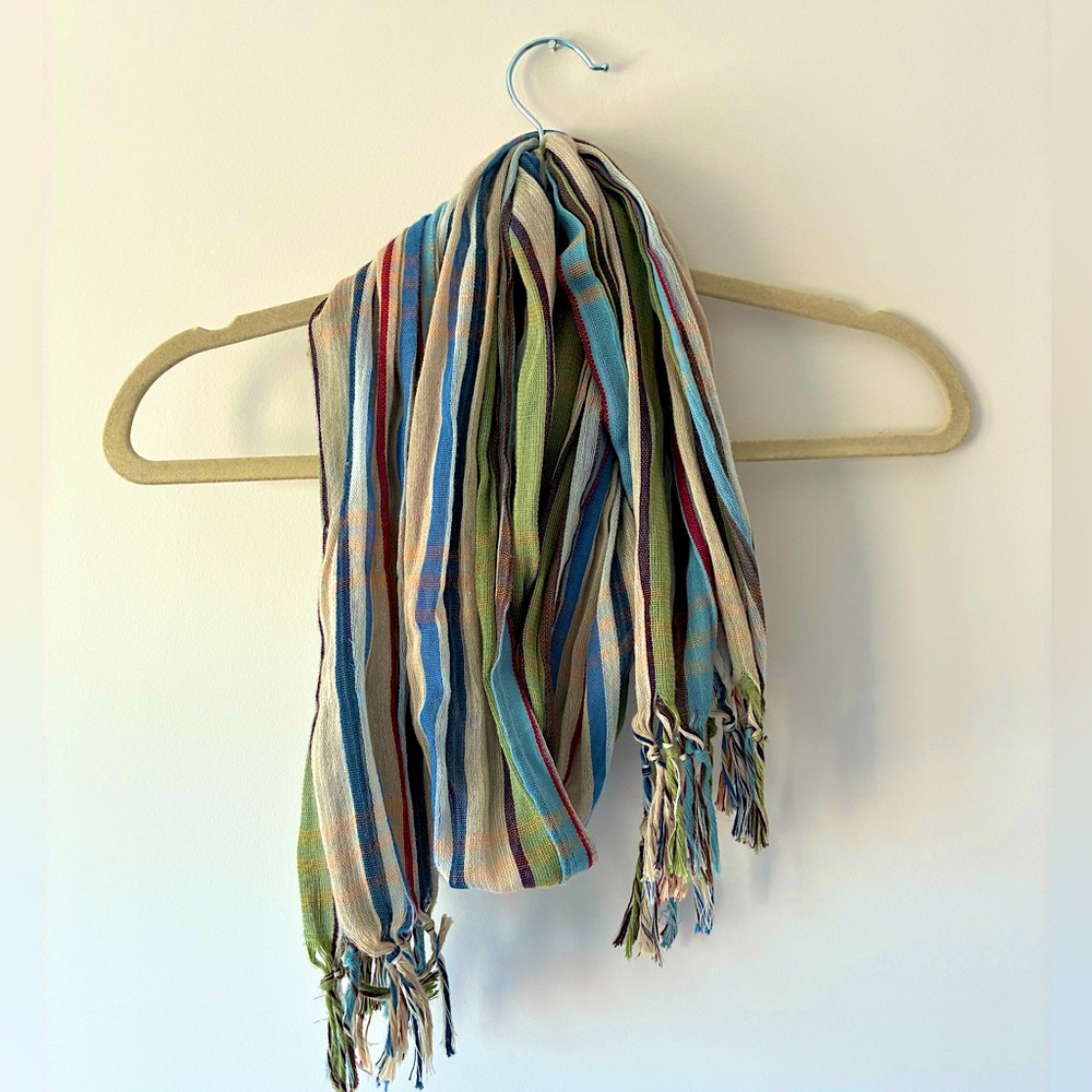 Multicolor Striped Woven Scarf – Made in Romania